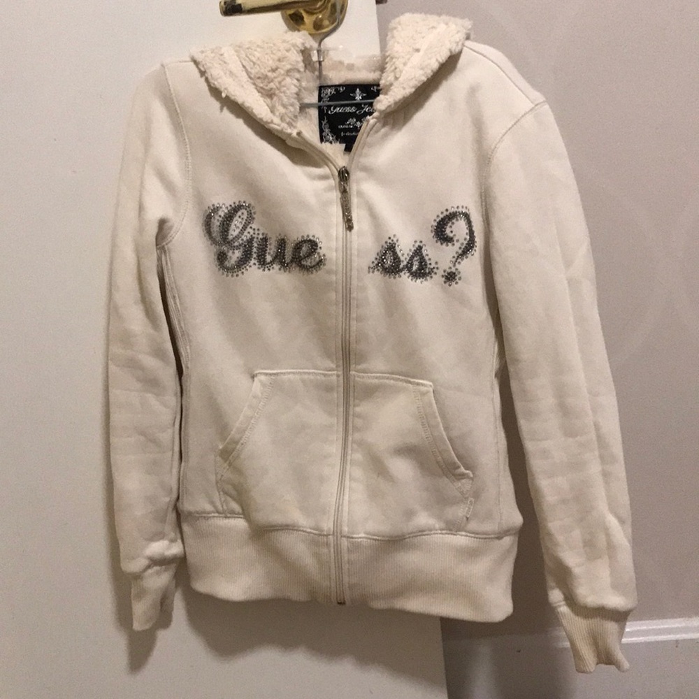 Guess sweater with fur inside